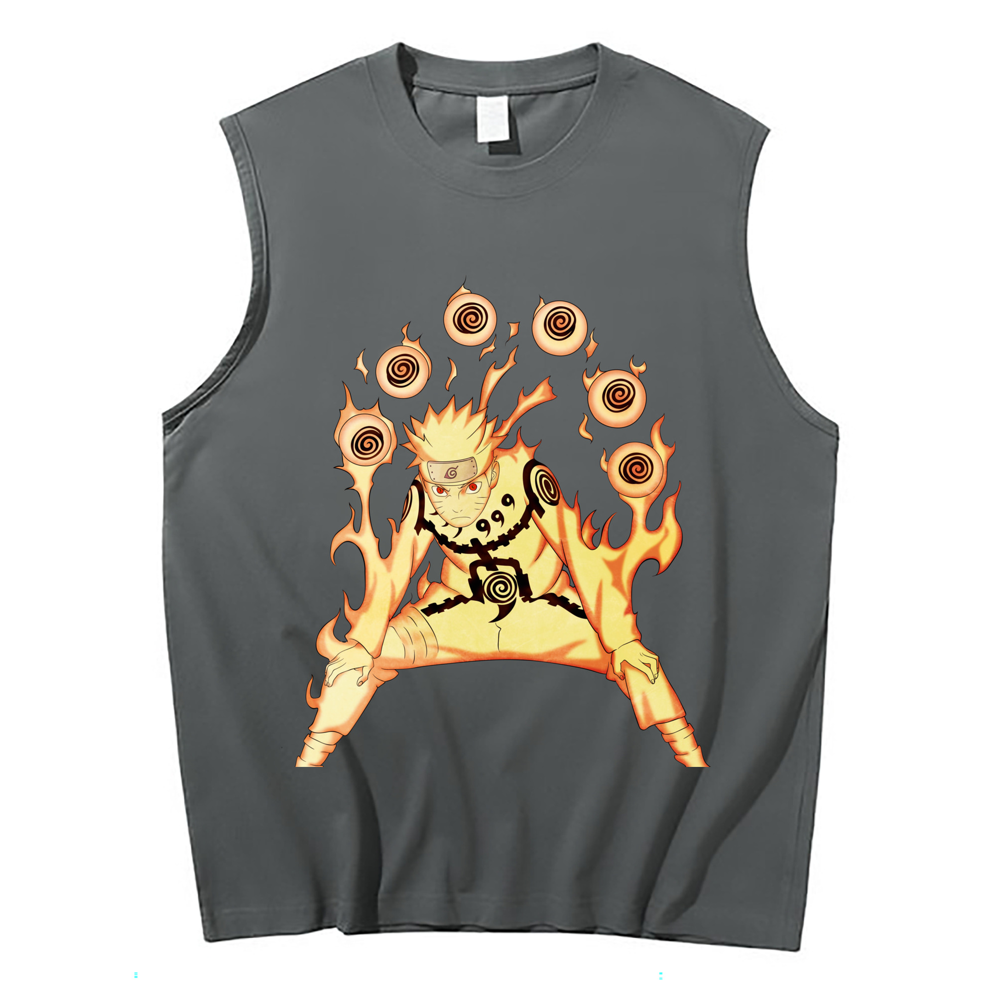 （画像用） NARUTO -ナルト- うずまき ナルト Uzumaki Naruto コットン100％タンクトップ（フロントプリント）